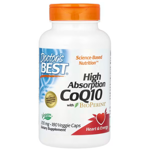 High Absorption CoQ10 cu BioPerine, 200mg, 180 vcaps, Doctor's Best - Vitax.ro