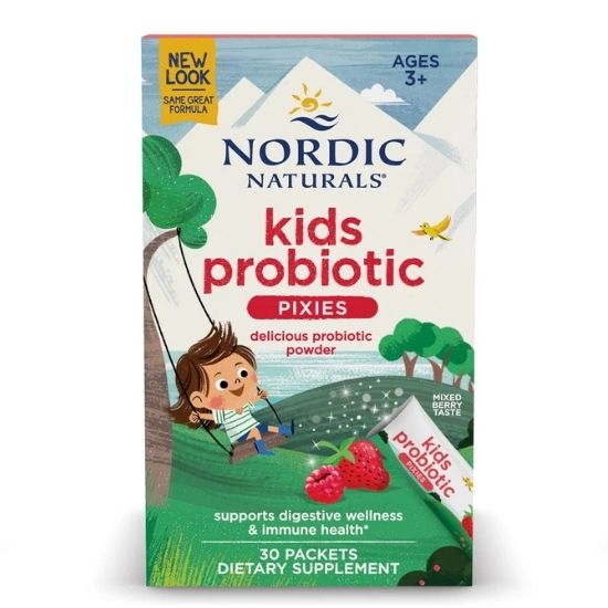 Kids Probiotic Pixies, 3 Billion CFU, Mixed Berry Taste, 30 Packets, Nordic Naturals - Vitax.ro