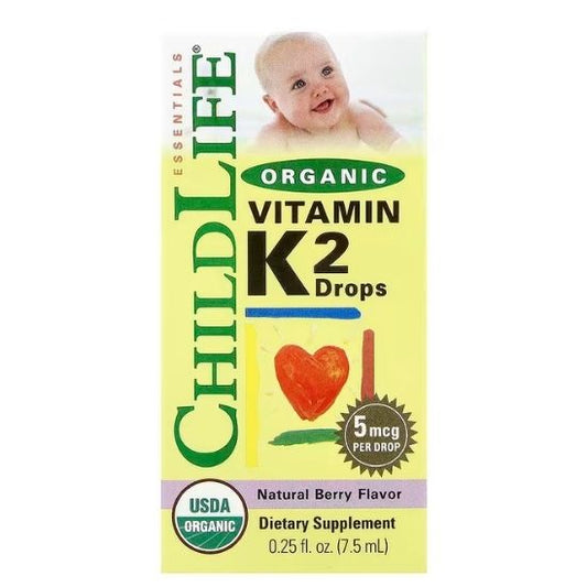 Vitamin K2 - Copii - 15mcg, Gust de Fructe, Flacon cu 7.5ml, Childlife Essentials - Vitax.ro