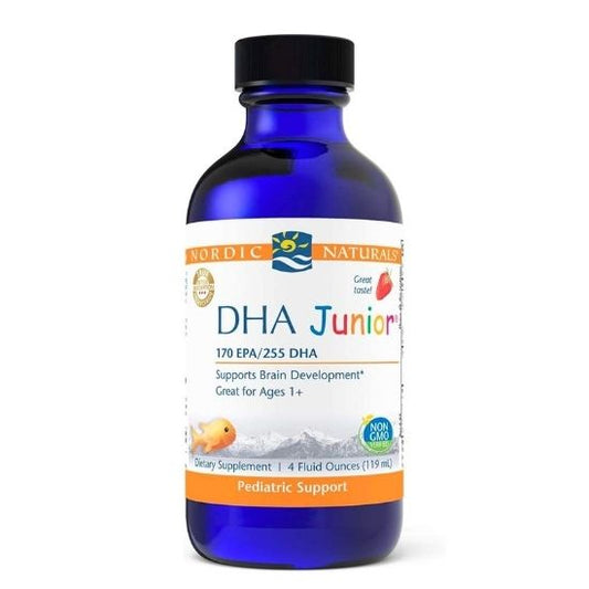 DHA Junior Liquid, Strawberry, 119 ml, Nordic Naturals - Vitax.ro
