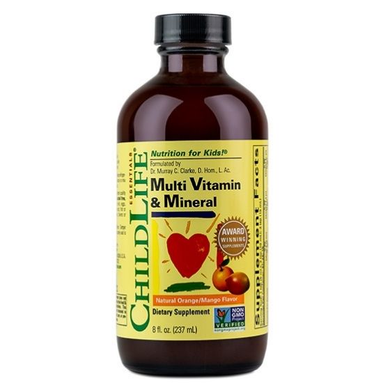 Multi Vitamin & Mineral, Gust de Portocale - Mango, 237ml, Childlife Essentials - Vitax.ro
