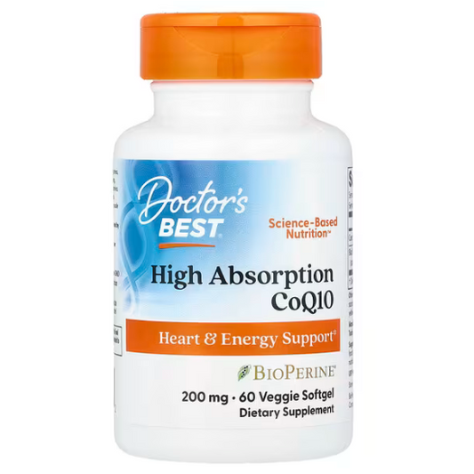 High Absorption CoQ10 cu BioPerine, 200mg, 60 veggie softgels, Doctor's Best - Vitax.ro