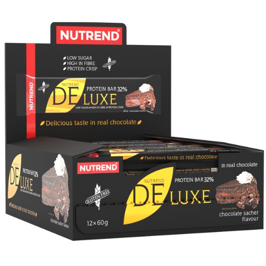 Deluxe Protein Bar, 12 x 60 g, Chocolate Sacher, Nutrend - Vitax.ro
