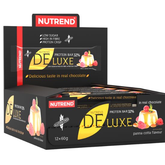 Deluxe Protein Bar, 12 x 60 g, Panna Cotta, Nutrend - Vitax.ro