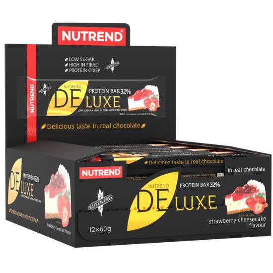 Deluxe Protein Bar, 12 x 60 g, Strawberry Cheesecake, Nutrend - Vitax.ro