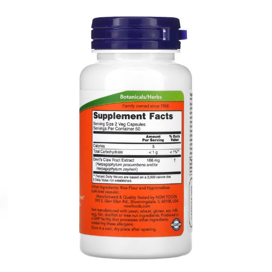 Devil's Claw, 100 vcaps, NOW Foods - Vitax.ro