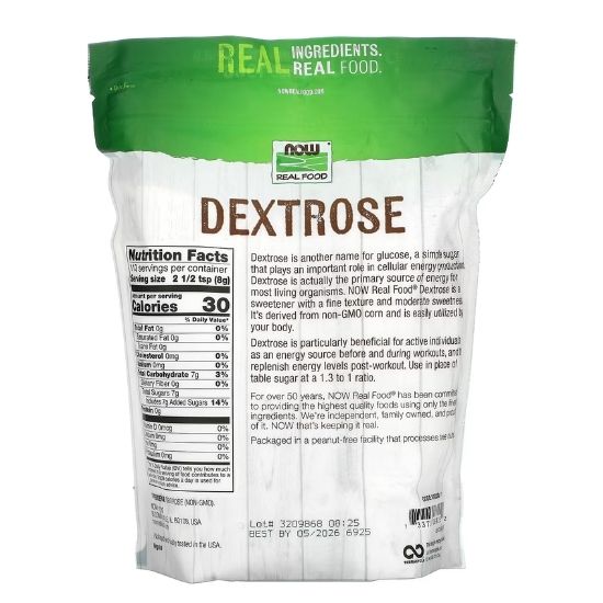 Dextrose, 907g, NOW Foods - Vitax.ro