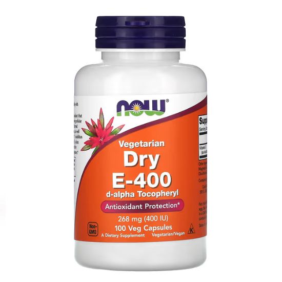 Vitamin E-400 Dry, Vegetarian, 100 vcaps, NOW Foods - Vitax.ro