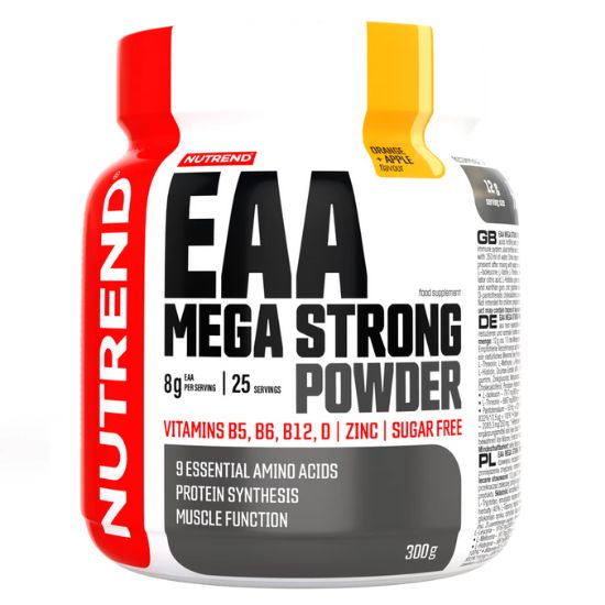 EAA Mega Strong Powder, Orange + Apple, 300g, Nutrend - Vitax.ro