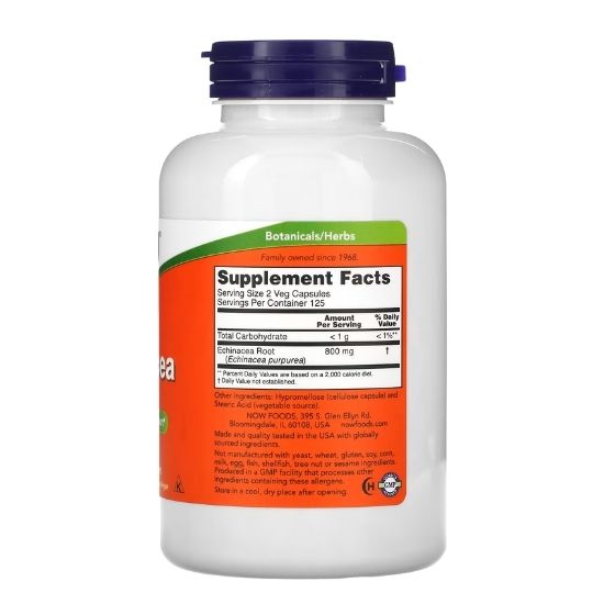 Echinacea, 400mg, 250 vcaps, NOW Foods - Vitax.ro
