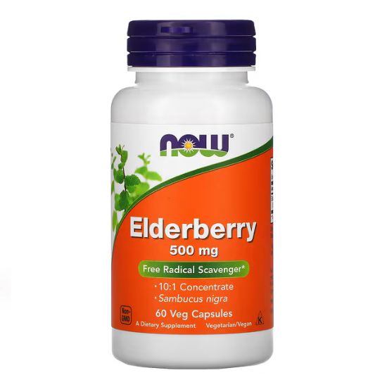 Elderberry, 500mg, 60 vcaps, NOW Foods - Vitax.ro