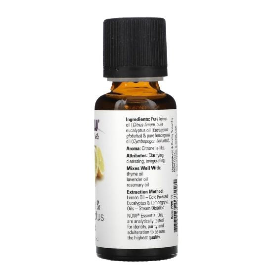 Essential Oil, Lemon & Eucalyptus Blend, 30 ml, NOW Foods - Vitax.ro