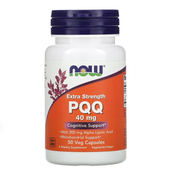 PQQ Extra Strength, 40mg, 50 vcaps, NOW Foods - Vitax.ro