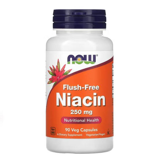 Niacin Flush-Free, 250mg, 90 vcaps, NOW Foods - Vitax.ro