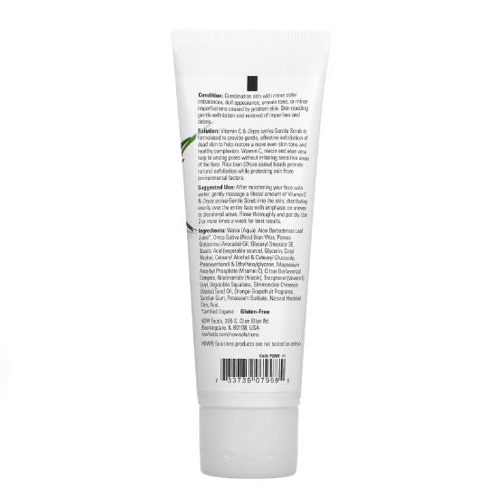 Vitamin C & Oryza Sativa Gentle Scrub, 118 ml, NOW Foods - Vitax.ro