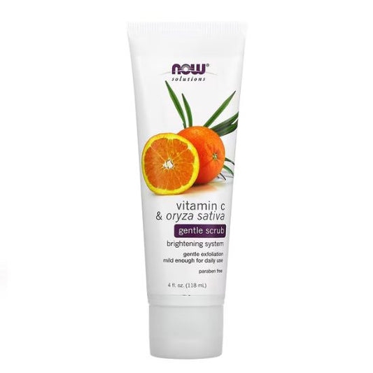Vitamin C & Oryza Sativa Gentle Scrub, 118 ml, NOW Foods - Vitax.ro