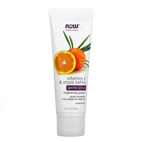 Vitamin C & Oryza Sativa Gentle Scrub, 118 ml, NOW Foods - Vitax.ro