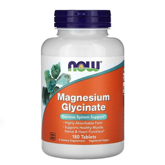 Magnesium Glycinate, 180 tabs, NOW Foods - Vitax.ro