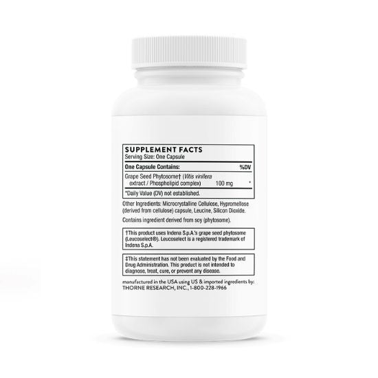 Extract din seminte de struguri, 100 mg, 60 capsule, Thorne Research - Vitax.ro