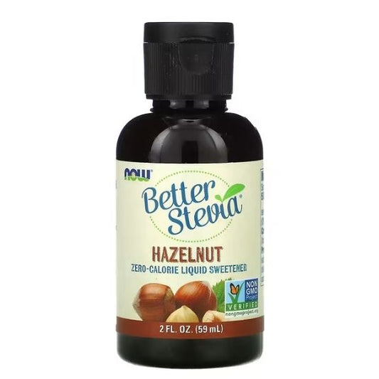 Better Stevia Liquid, Hazelnut, 59 ml, NOW Foods - Vitax.ro