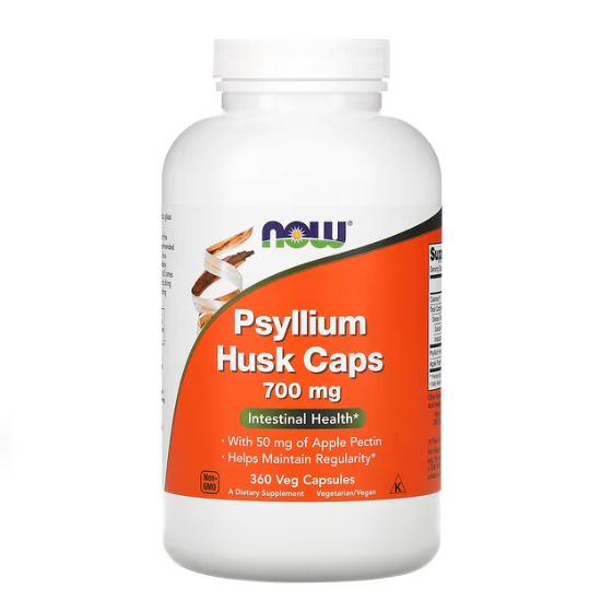 Psyllium Husk with Apple Pectin, 700mg, 360 vcaps, NOW Foods - Vitax.ro