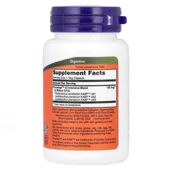 Intestinal Bacteria Support, 60 vcaps, NOW Foods - Vitax.ro