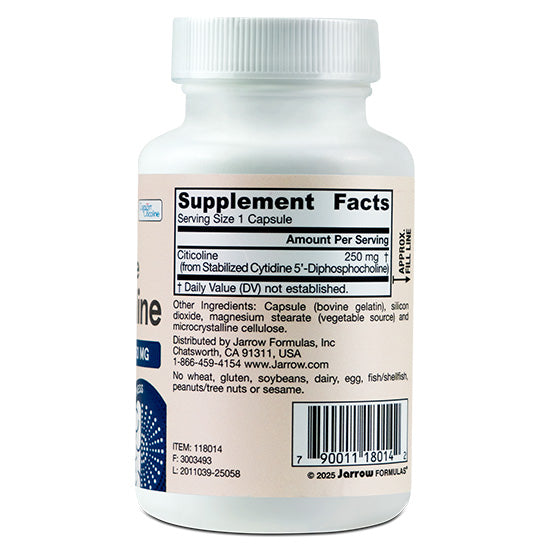 Citicoline CDP Choline, 250mg, 120 capsule, Jarrow Formulas - Vitax.ro