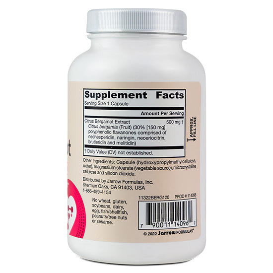 Citrus Bergamot, 500mg, 120 vcaps, Jarrow Formulas - Vitax.ro