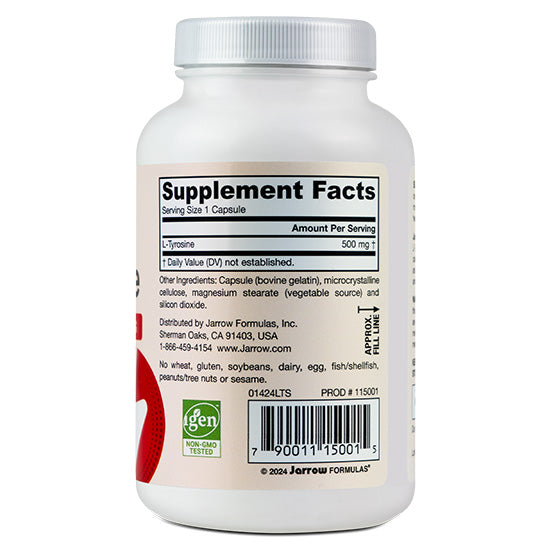 L-Tyrosine, 500mg, 100 capsule, Jarrow Formulas - Vitax.ro