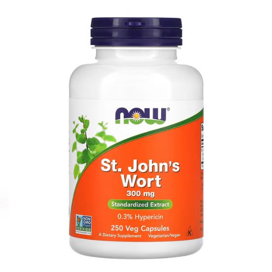 St. John's Wort, 300mg, 250 vcaps, NOW Foods - Vitax.ro
