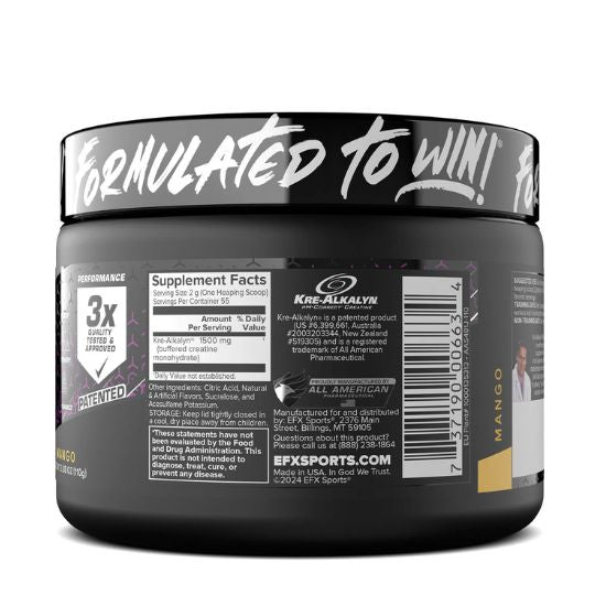 Kre-Alkalyn EFX Powder, Mango, 110g, EFX Sports - Vitax.ro