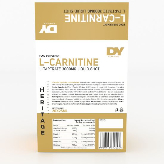 Liquid L-Carnitine 3000, Peach, 20 x 25ml, Dorian Yates - Vitax.ro