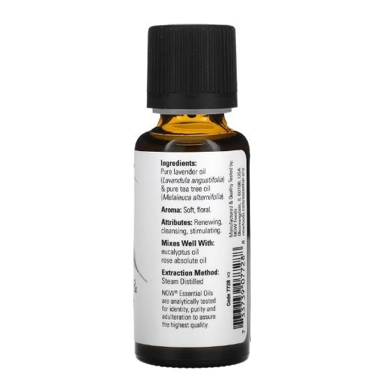 Essential Oil, Lavender & Tea Tree Oil, 30 ml, NOW Foods - Vitax.ro