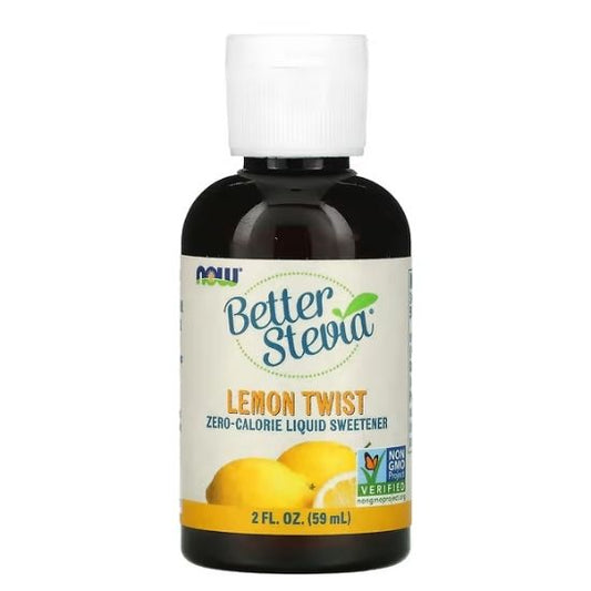 Better Stevia Liquid, Lemon Twist, 59 ml, NOW Foods - Vitax.ro