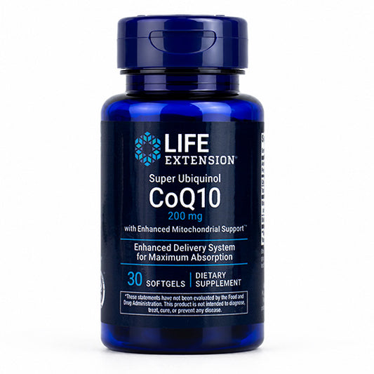 Super Ubiquinol CoQ10 200mg with Enhanced Mitochondrial Support, 30 softgels, Life Extension