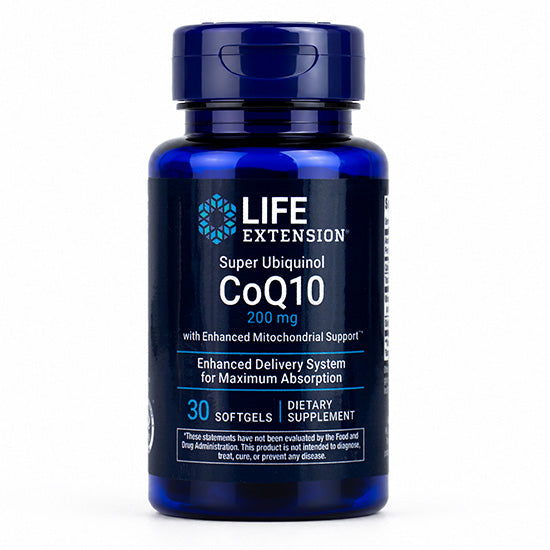 Super Ubiquinol CoQ10 200mg with Enhanced Mitochondrial Support, 30 softgels, Life Extension