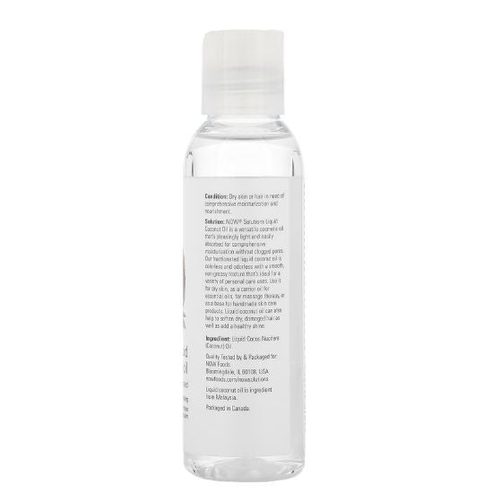 Coconut Oil, Liquid Pure Fractionated, 118 ml, NOW Foods - Vitax.ro