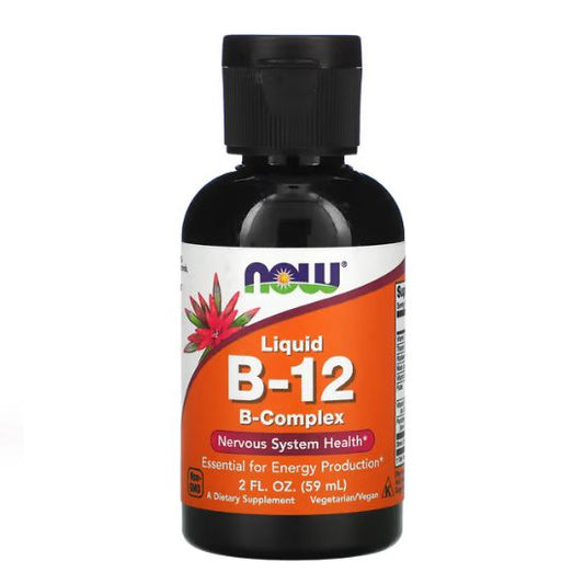 Vitamin B-12 Liquid B-Complex, 59 ml, NOW Foods - Vitax.ro