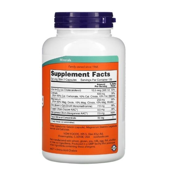 Cal-Mag Caps, 240 caps, NOW Foods - Vitax.ro