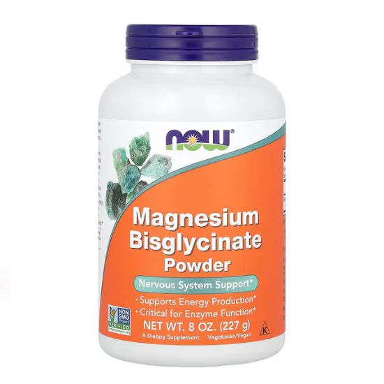 Magnesium Bisglycinate Powder, 227g, NOW Foods - Vitax.ro