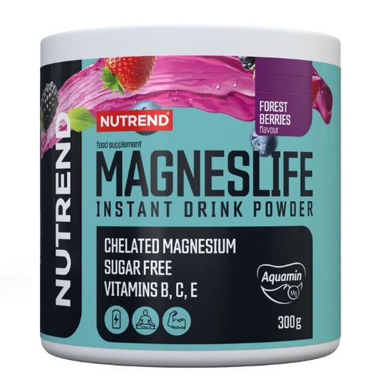 Magneslife Instant Drink Powder, Forest Berries, 300 g, Nutrend - Vitax.ro