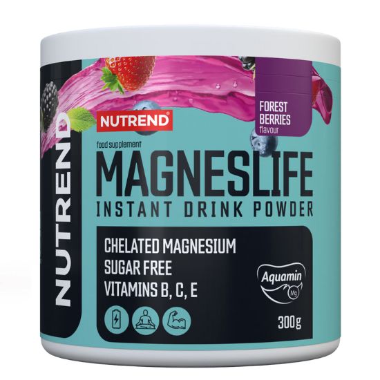 Magneslife Instant Drink Powder, Forest Berries, 300 g, Nutrend - Vitax.ro