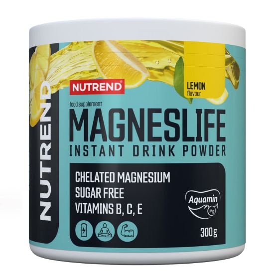 Magneslife Instant Drink Powder, Lemon, 300 g, Nutrend - Vitax.ro