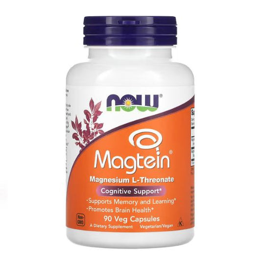 Magtein Magnesium L-Threonate, 90 vcaps, NOW Foods - Vitax.ro