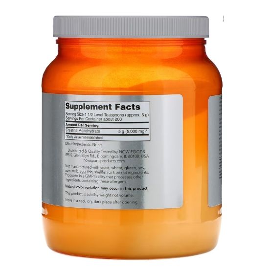 Creatine Monohydrate, Pure Powder, 1000g, NOW Foods - Vitax.ro