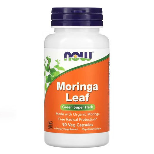 Moringa Leaf, Organic, 90 vcaps, NOW Foods - Vitax.ro