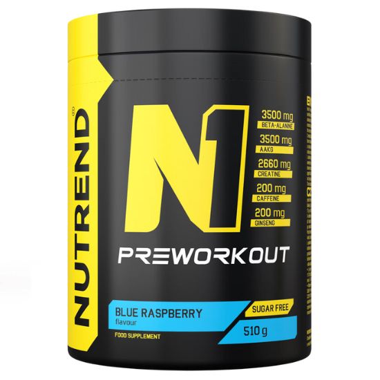 N1 Pre-Workout, Blue Raspberry, 510g, Nutrend - Vitax.ro