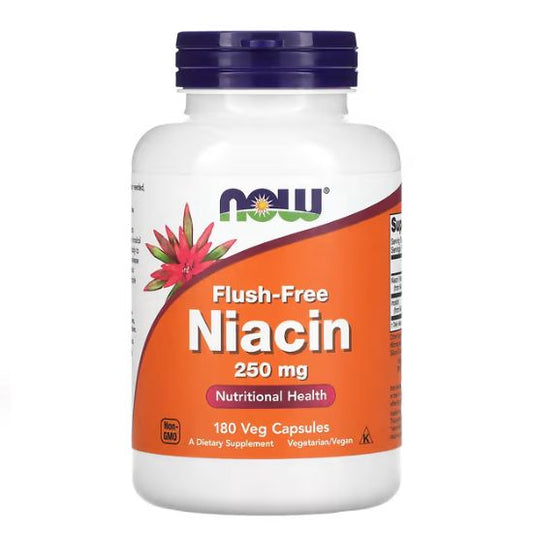Niacin Flush-Free, 250mg, 180 vcaps, NOW Foods - Vitax.ro