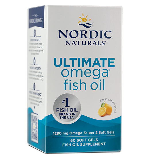 Ultimate Omega Fish Oil, 1280mg Lemon, 60 softgels, Nordic Naturals