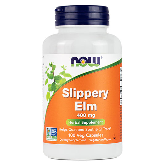 Slippery Elm 400mg, 100 vcaps, NOW Foods - Vitax.ro